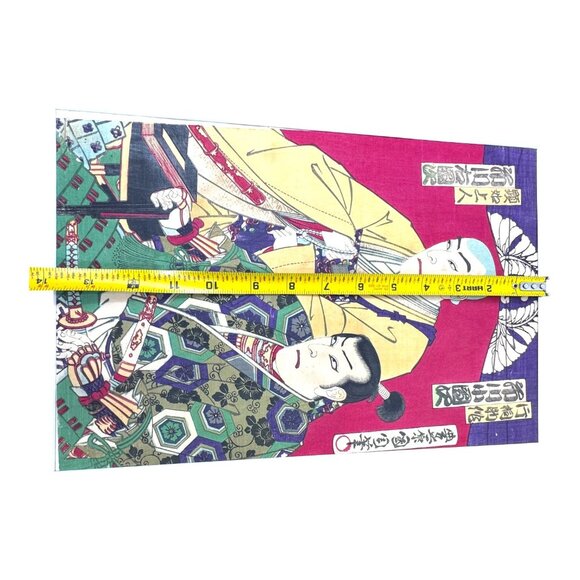 Vintage Japanese Woodblock Print Ukiyo-E Art Meiji Era Kabuki Actors Play Matted - Picture 7 of 7